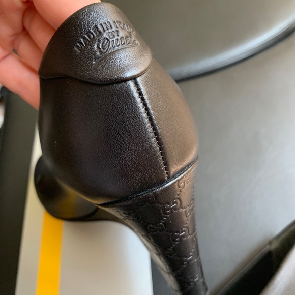 Gucci Wedge shoes in black leather in size 37 - Picture 7 of 12